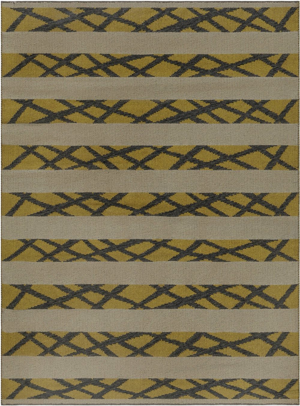 Vintage Swedish Double Sided Rug in Beige, Gray, Yellow BB7609