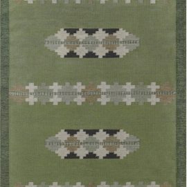 Vintage Swedish Flat weave Rug by GITT GRÄNNSJÖ-CARLSSON. (GG) BB7601