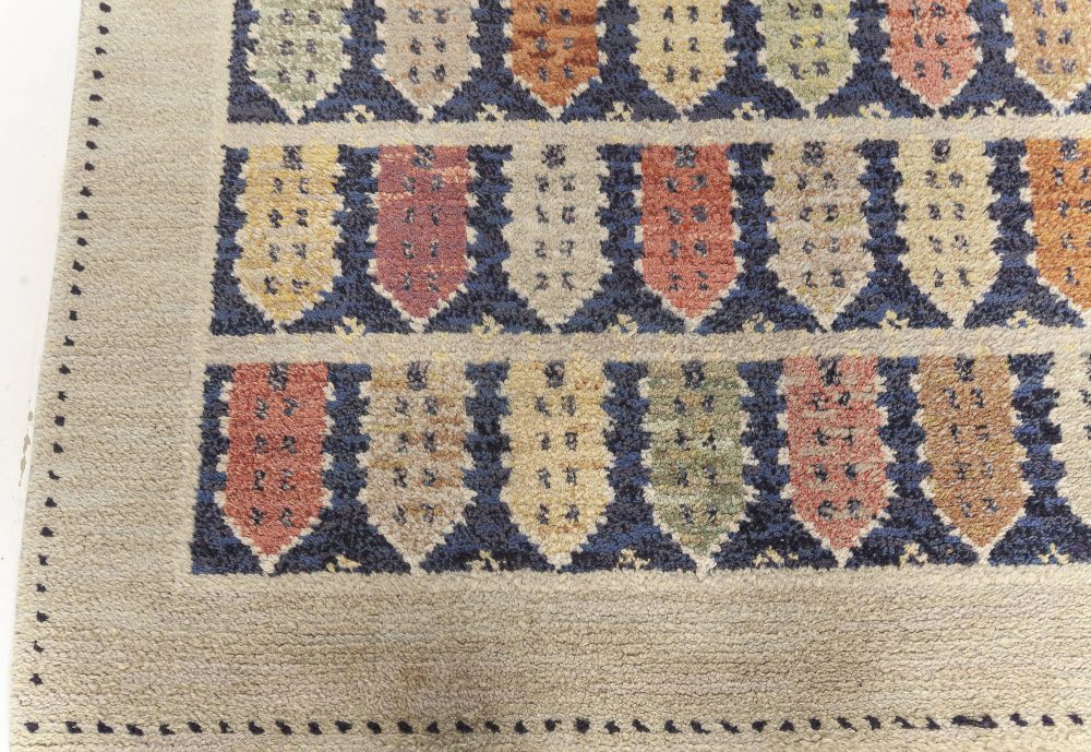 Authentic Vintage Swedish Colorful Townhouse Rug BB7624