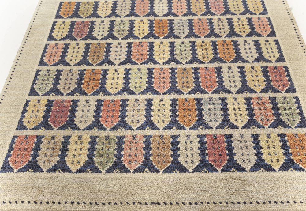 Authentic Vintage Swedish Colorful Townhouse Rug BB7624
