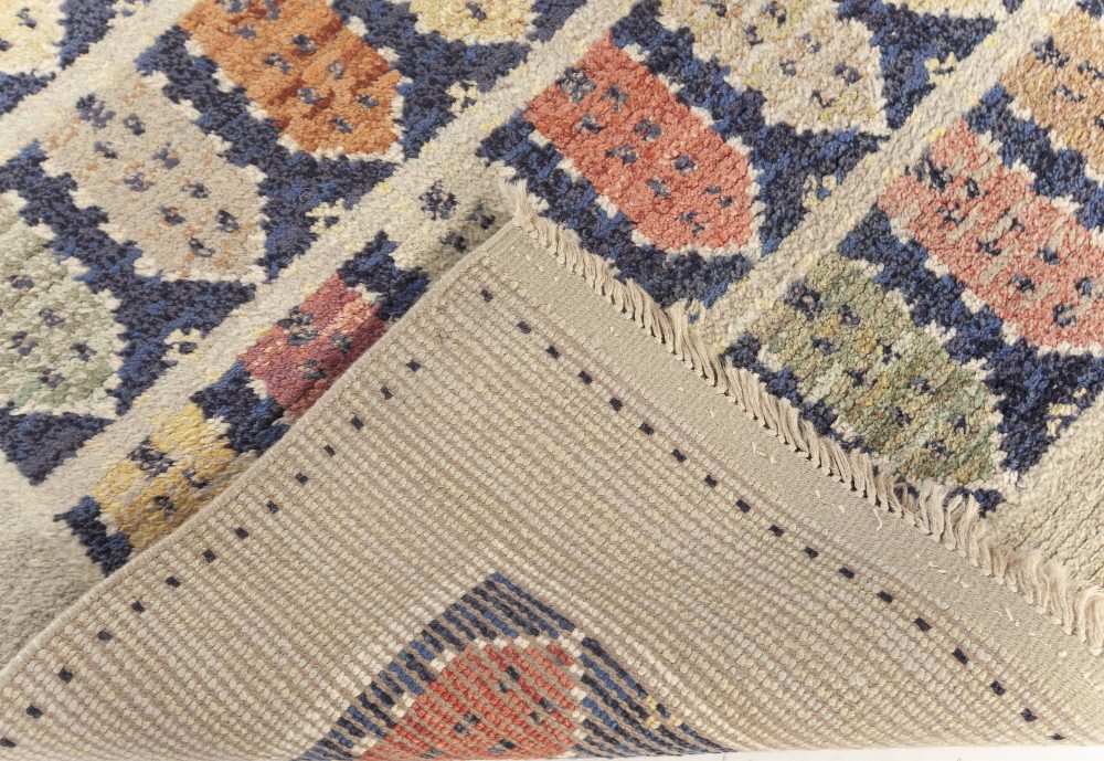 Authentic Vintage Swedish Colorful Townhouse Rug BB7624