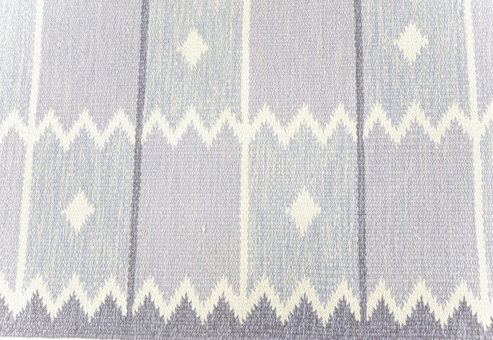 High-quality Mid-Century Lavender Swedish Flat weave Rug BB7629
