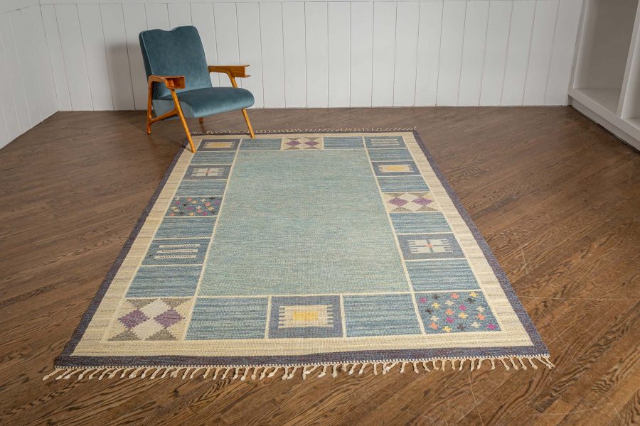 Handmade Vintage Swedish Flat Weave Rug BB7630