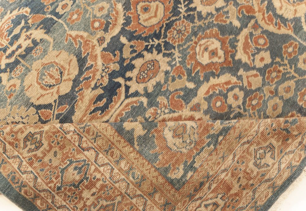 High-quality Persian Sultanabad Beige, Blue, Red Handmade Wool Rug BB7633