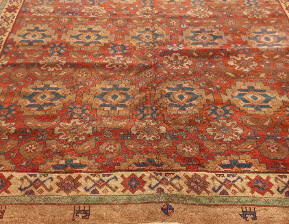 Authentic Persian Bakshaish Beige, Blue, Brown, Red Handmade Wool Rug BB7639