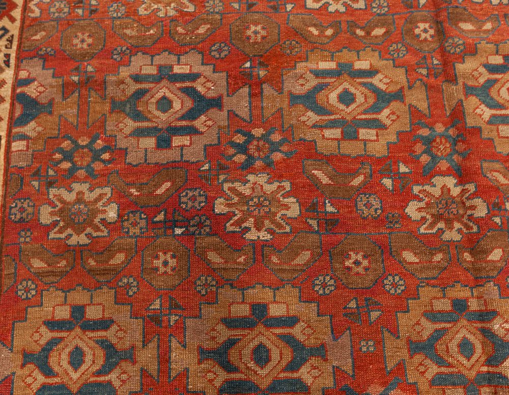 Authentic Persian Bakshaish Beige, Blue, Brown, Red Handmade Wool Rug BB7639