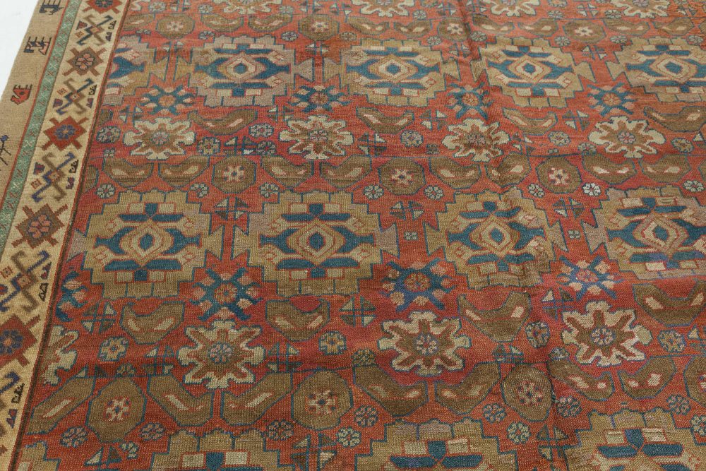 Authentic Persian Bakshaish Beige, Blue, Brown, Red Handmade Wool Rug BB7639