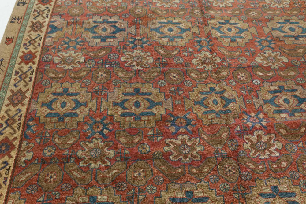 Authentic Persian Bakshaish Beige, Blue, Brown, Red Handmade Wool Rug BB7639