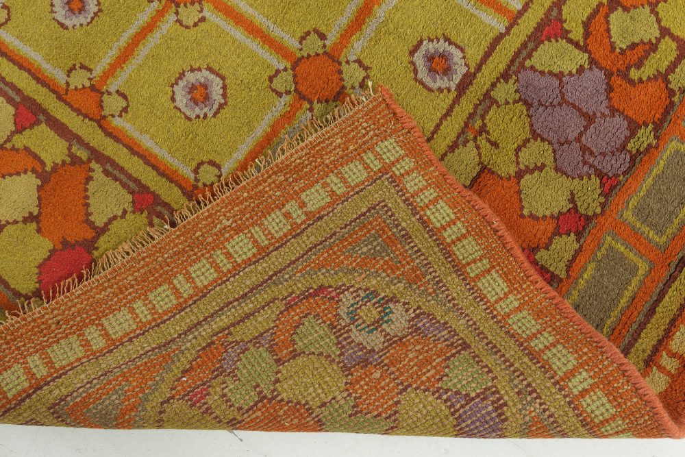 Colorful Vintage French Art Deco Hand Knotted Wool Rug BB7640