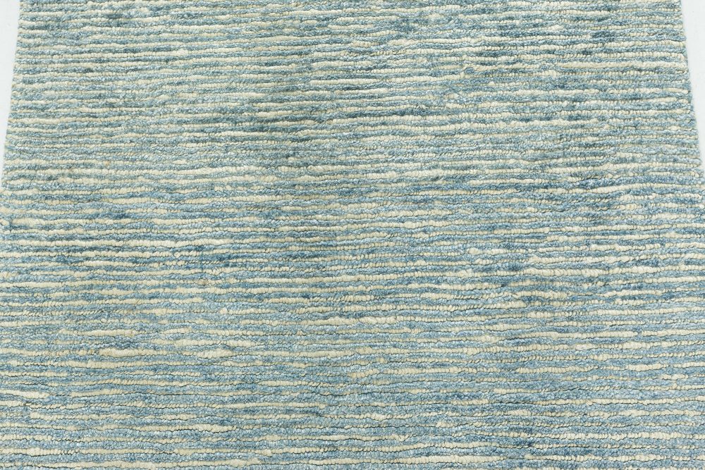 Doris Leslie Blau Contemporary Beige, Blue Knotted Wool Runner N12204