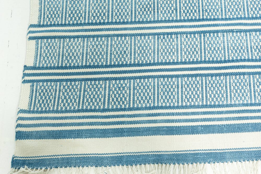 Doris Leslie Blau Collection Large Traditional Style Modern Blue Dhurrie Rug N12212