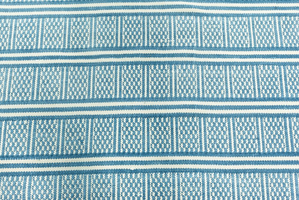 Doris Leslie Blau Collection Large Traditional Style Modern Blue Dhurrie Rug N12212