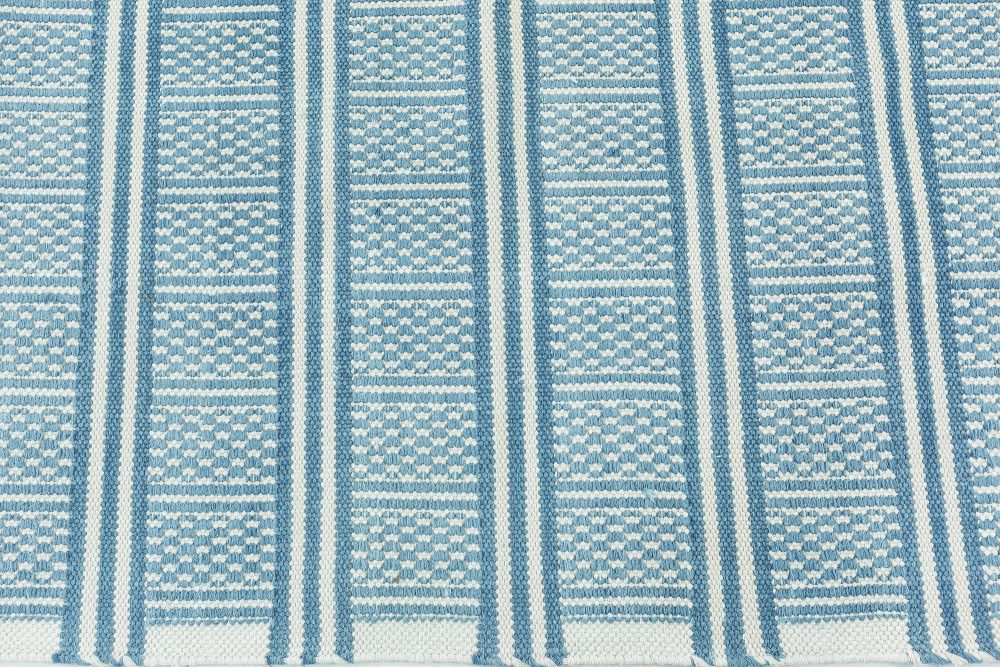 Traditional Style Contemporary Blue Dhurrie Rug N12213