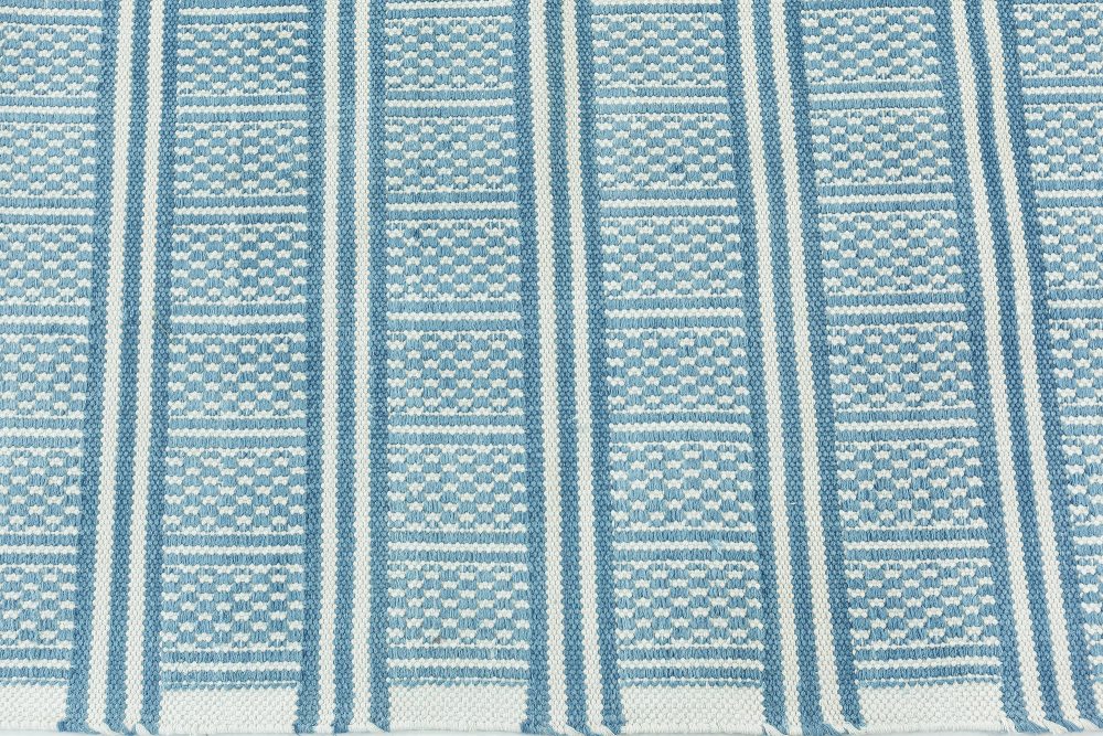 Traditional Style Contemporary Blue Dhurrie Rug N12213