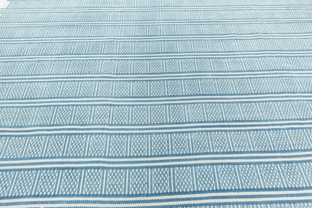 Traditional Style Contemporary Blue Dhurrie Rug N12213