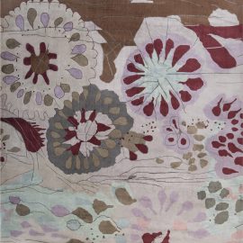Exquisite Oversized Modern Abstract Handmade Silk Rug In Classic Taupe “Dhalia” N12214