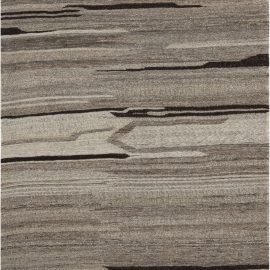 Abstract Contemporary Vertical Striations Classic Taupe Handmade Wool Runner “Barkline” N12203