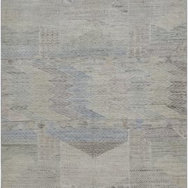 “Summit” Modern Abstract Geometric Cream Beige Handmade Wool Rug N12211