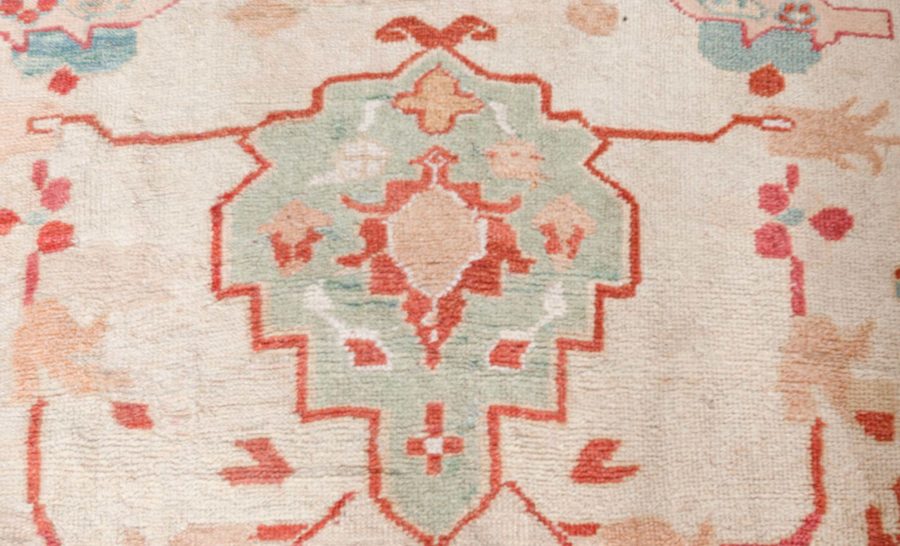 Authentic Persian Sultanabad Rug in Beige, Brown, Green, Red BB7642