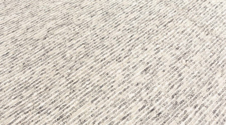 Doris Leslie Blau Collection Ivory, Gray Modern Hand Knotted Wool Rug N12226