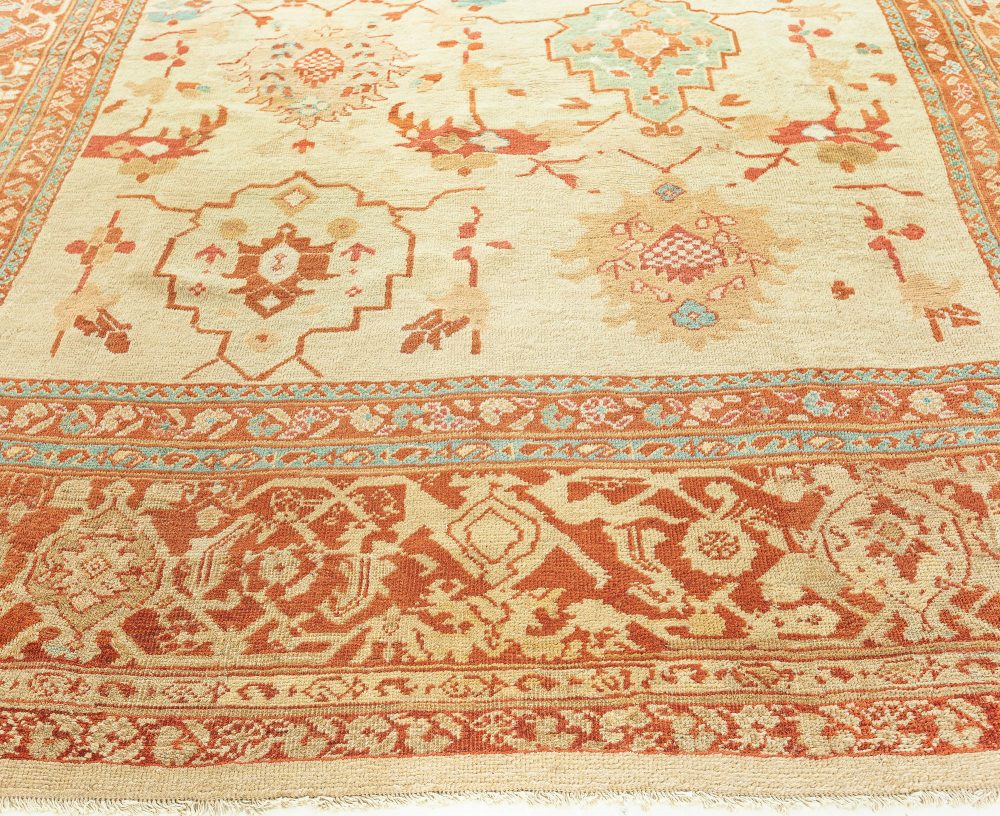 Authentic Persian Sultanabad Rug in Beige, Brown, Green, Red BB7642