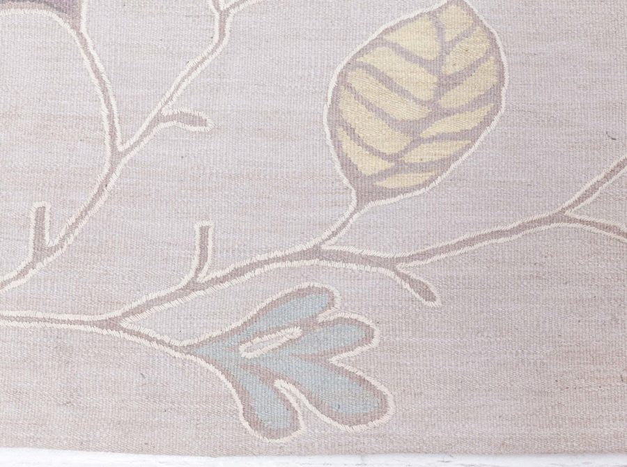Doris Leslie Blau Collection Modern Style Leaves Design Flat Weave Aubusson Rug N12232