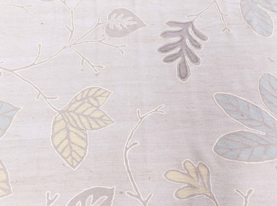 Doris Leslie Blau Collection Modern Style Leaves Design Flat Weave Aubusson Rug N12232