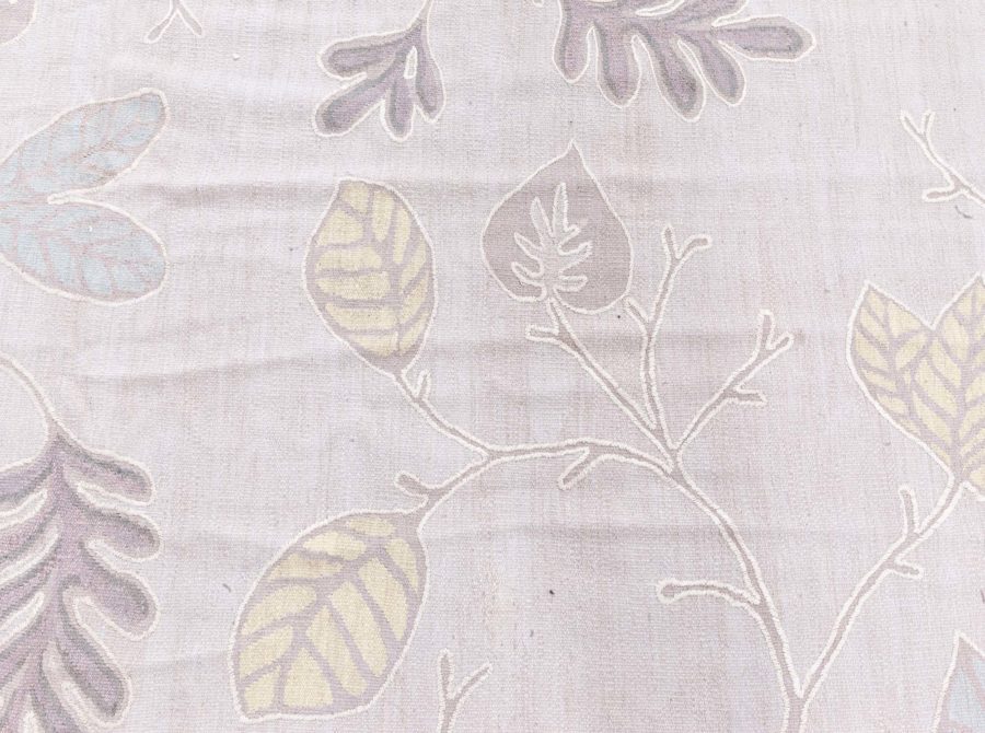 Doris Leslie Blau Collection Modern Style Leaves Design Flat Weave Aubusson Rug N12232