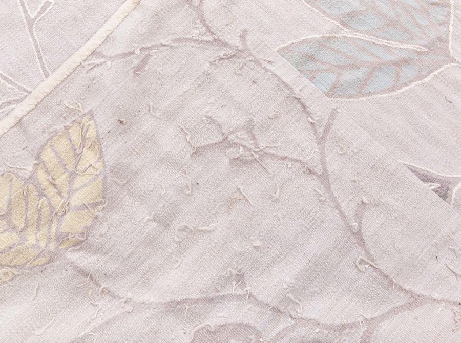 Doris Leslie Blau Collection Modern Style Leaves Design Flat Weave Aubusson Rug N12232