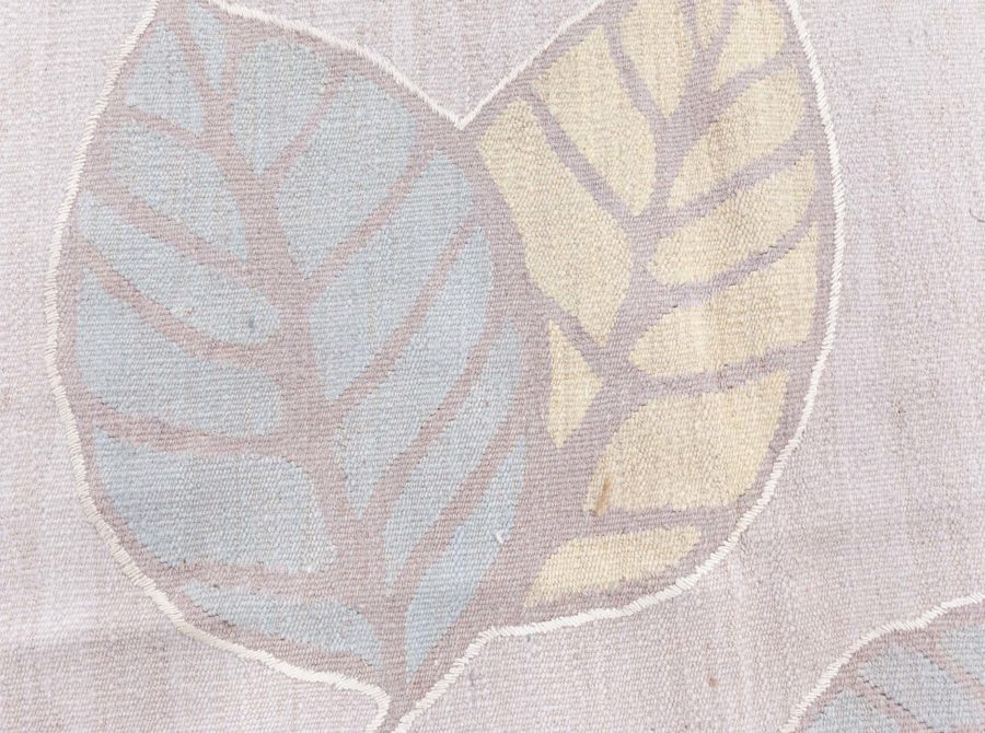 Doris Leslie Blau Collection Modern Style Leaves Design Flat Weave Aubusson Rug N12232