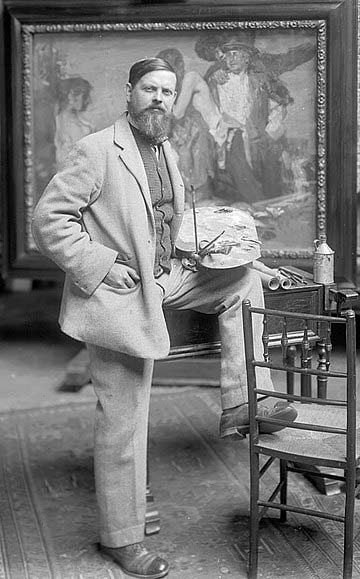 Sir Frank William Brangwyn in His Art Studio Sir Frank William Brangwyn in His Art Studio