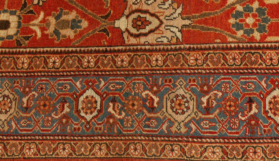 Fine Antique Persian Sultanabad Rug in Beige, Blue, Brown, Green, Pink, and Red BB7651