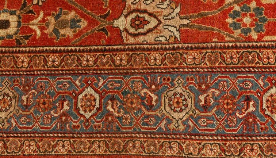 Fine Antique Persian Sultanabad Rug in Beige, Blue, Brown, Green, Pink, and Red BB7651