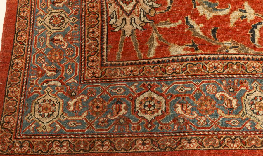 Fine Antique Persian Sultanabad Rug in Beige, Blue, Brown, Green, Pink, and Red BB7651