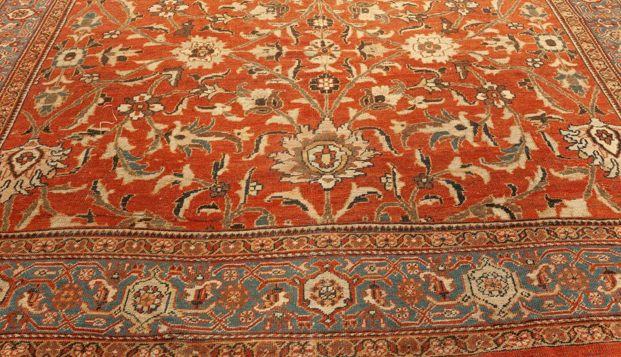 Fine Antique Persian Sultanabad Rug in Beige, Blue, Brown, Green, Pink, and Red BB7651