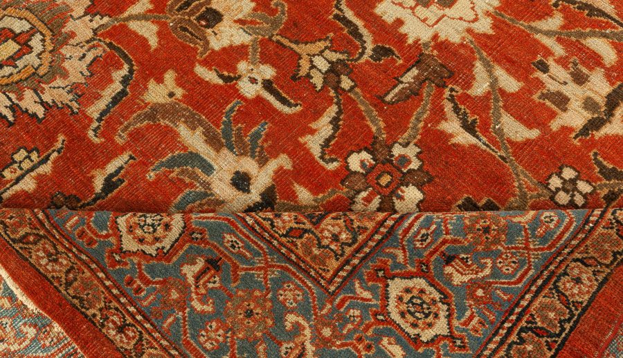 Fine Antique Persian Sultanabad Rug in Beige, Blue, Brown, Green, Pink, and Red BB7651