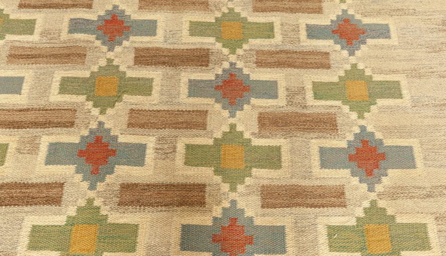 Vintage Swedish Flat Weave Rug by Judith Johannsson BB7653