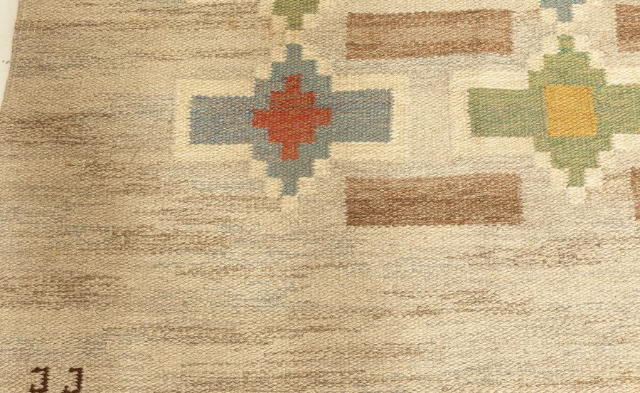 Vintage Swedish Flat Weave Rug by Judith Johannsson BB7653