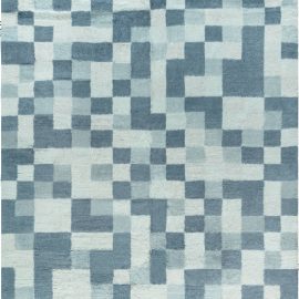 Doris Leslie Blau Collection Contemporary Geometric Shaggy Wool Rug N12246