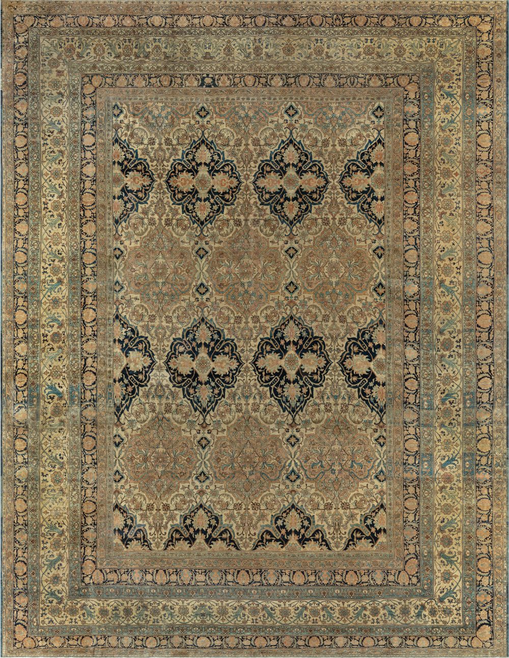 Authentic Persian Kirman Handmade Wool Rug (Size Adjusted) BB7647