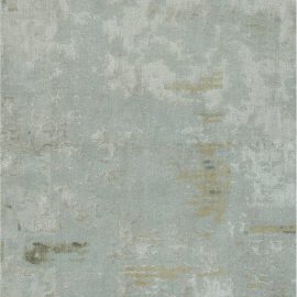 Contemporary Abstract Solid Light Gray Handmade Wool & Silk Runner “Ethereal Terrain” N12256