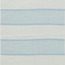 “Mistral” Modern Flatweave Stripes Light Gray And Blue Wool Runner N12264