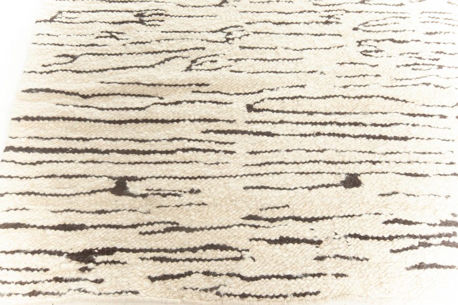 Doris Leslie Blau Collection Modern River-Dance Beige Black Mohair Carpet N12279