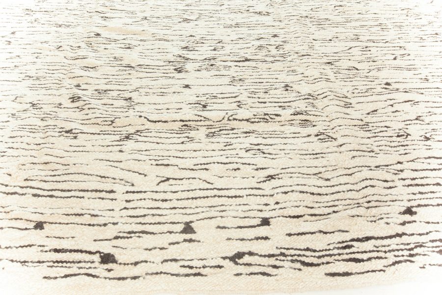 Doris Leslie Blau Collection Modern River-Dance Beige Black Mohair Carpet N12279