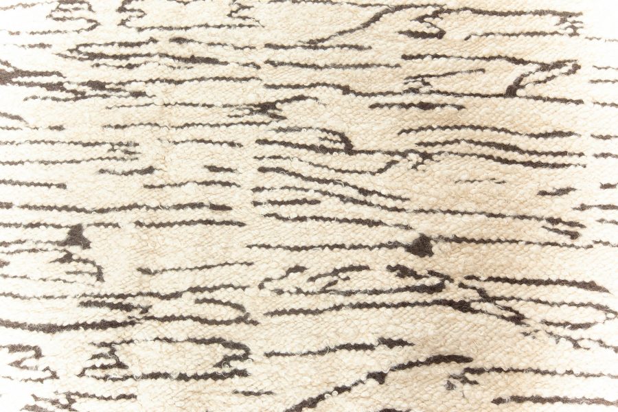 Doris Leslie Blau Collection Modern River-Dance Beige Black Mohair Carpet N12279