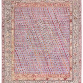 Antique Turkish Allover Floral Light Blue Hand-Knotted Wool Carpet – Circa 1900 BB7657