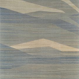 Modern Abstract Geometric Light Beige Handmade Wool Rug “Aeolian” N12277
