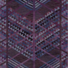 Vintage Swedish Blue, Brown, Purple Pile Rug by Marianne Richter “AB MMF MR” BB7661