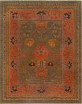 Authentic Irish Donegal Handmade Wool Rug in Beige, Gray, Green, and <mark class='searchwp-highlight'>Orange</mark> BB7669