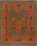 Authentic Irish Donegal <mark class='searchwp-highlight'>Handmade</mark> Wool Rug in Beige, Gray, Green, and Orange BB7669